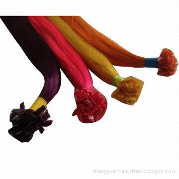100% Human Hair Prebonded Hair Extensions, Flat Tip Hair